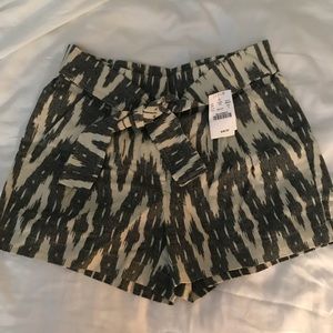 NWT J-Crew 3" printed tie-waist short size 0